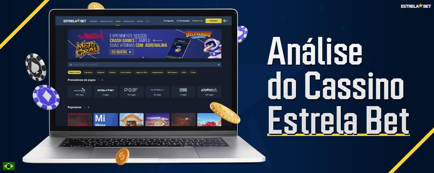 Informações detalhadas sobre a seção de cassino na plataforma Estrela Bet.