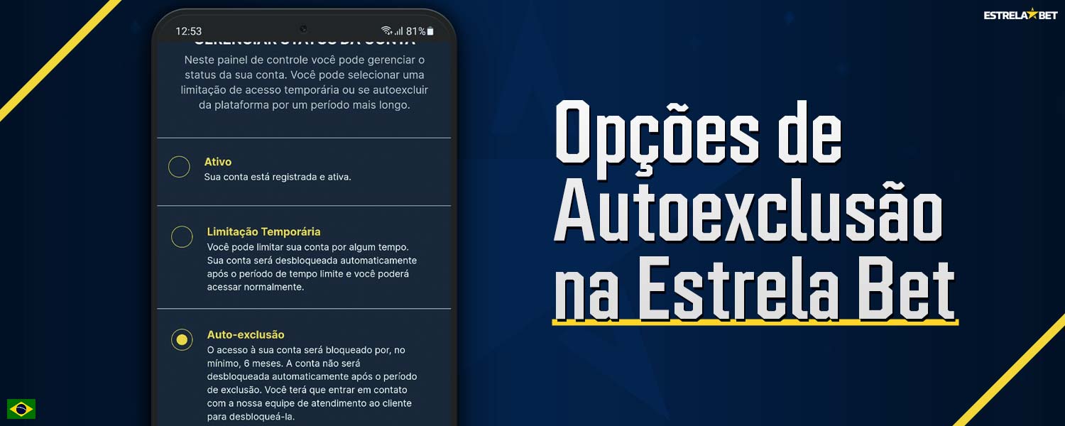 Revisão do encerramento permanente e temporário de conta na plataforma Estrela Bet.